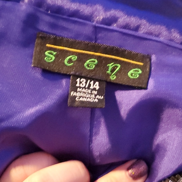 Beautiful deep purple maxi prom dress US 13/14 - Picture 5 of 5